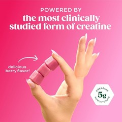 Bloom Creatine Monohydrate Gummies, 5g Per Serving, Sugar Free Creatine Gummy fo