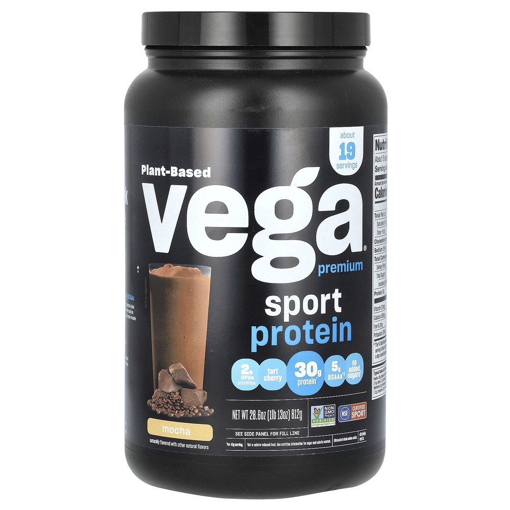 Vega Sport Performance Protein Mocha Flavor 28 6 oz 812 g Dairy-Free,