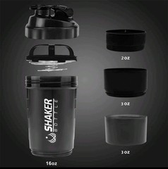 Protein Shaker – Blue/Grey 500ml | Protein Shaker with Screw Cap, Sieve &