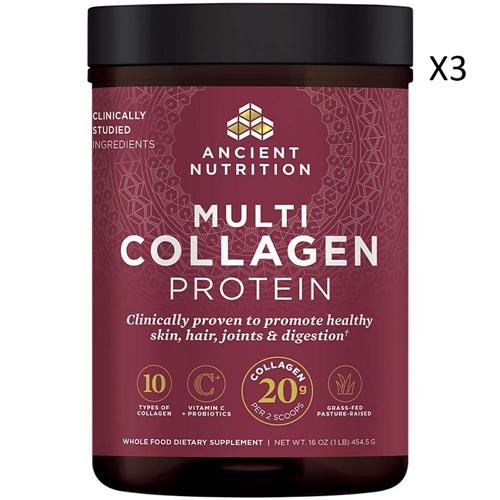 Ancient Nutrition Multi Collagen Protein 16oz / 454.5g 3 Pack