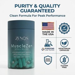Zenos Health MuscleZen Muscle Builder for Men – ATP Supplements for Strength …