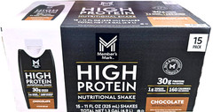 Member’s Mark 30g High Protein Nutritional Shake Chocolate 15×11 Fl Oz EXP 07/26