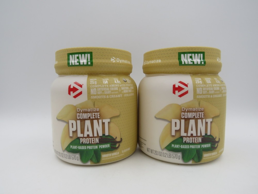 Lot of 2 Dymatize Vegan Plant Protein Smooth Vanilla 25g 30 sev EXP 03/28