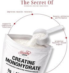 Creatine Monohydrate Micronized Powder 500g – 100 Servings, 5000mg Per Serving