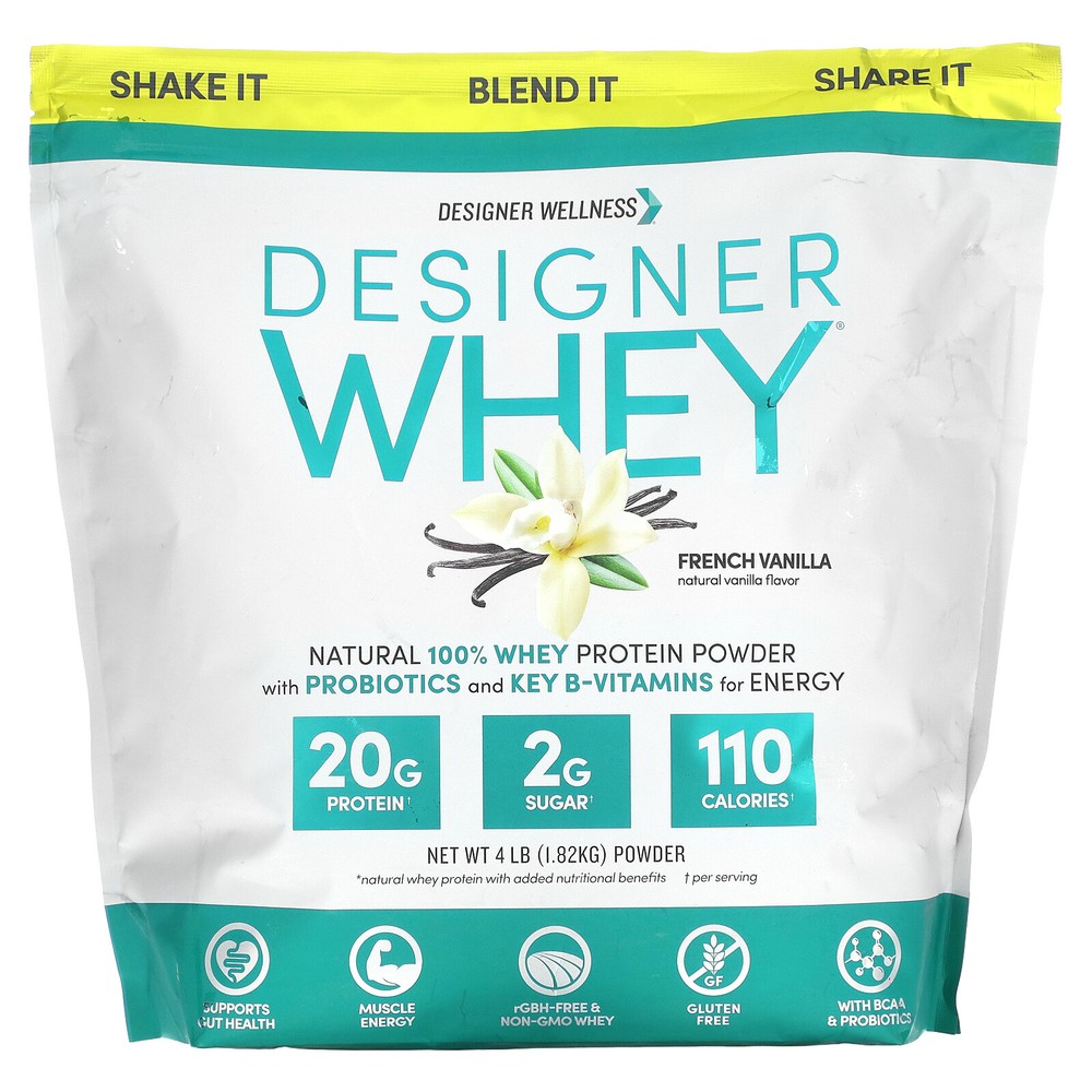 Designer Whey, Natural 100% Whey Protein Powder, French Vanilla, 4 lb (1.82 kg)
