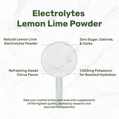 Electrolytes Powder, 1lb (69 Servings) – No Sugar, Lemon Lime – Hydration Supple