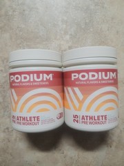 2x PODIUM Natural Flavors And Sweeteners Athlete Pre Workout Blue Raspberry-3/26