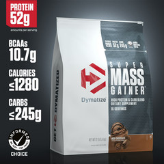 Dymatize Super Mass Gainer, High Protein & Carb Blend, Rich Chocolate, 12 Lb
