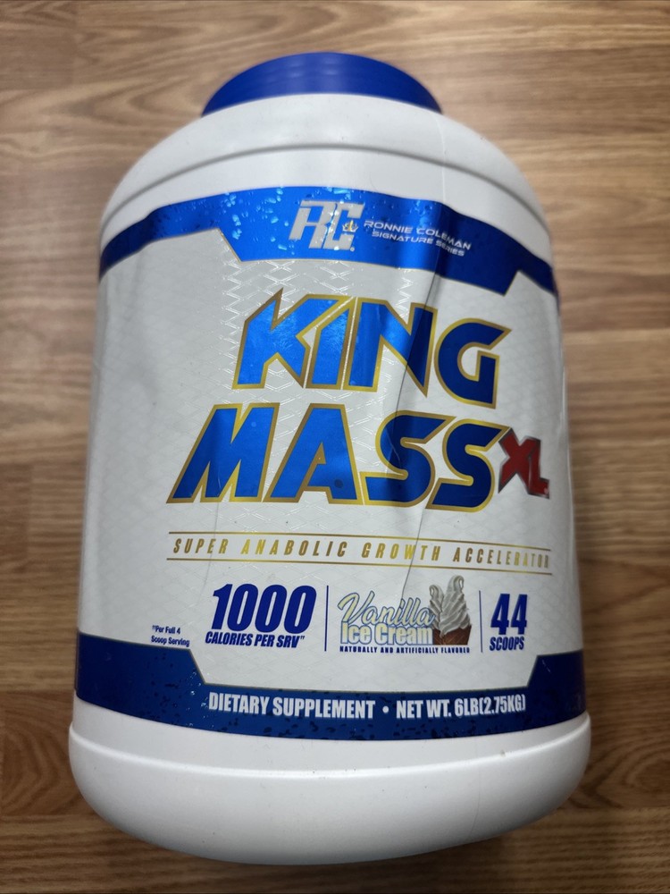 KING MASS XL 6LB Vanilla Ice Cream 44 Ronnie Coleman Weight Gainer Exp:8/28