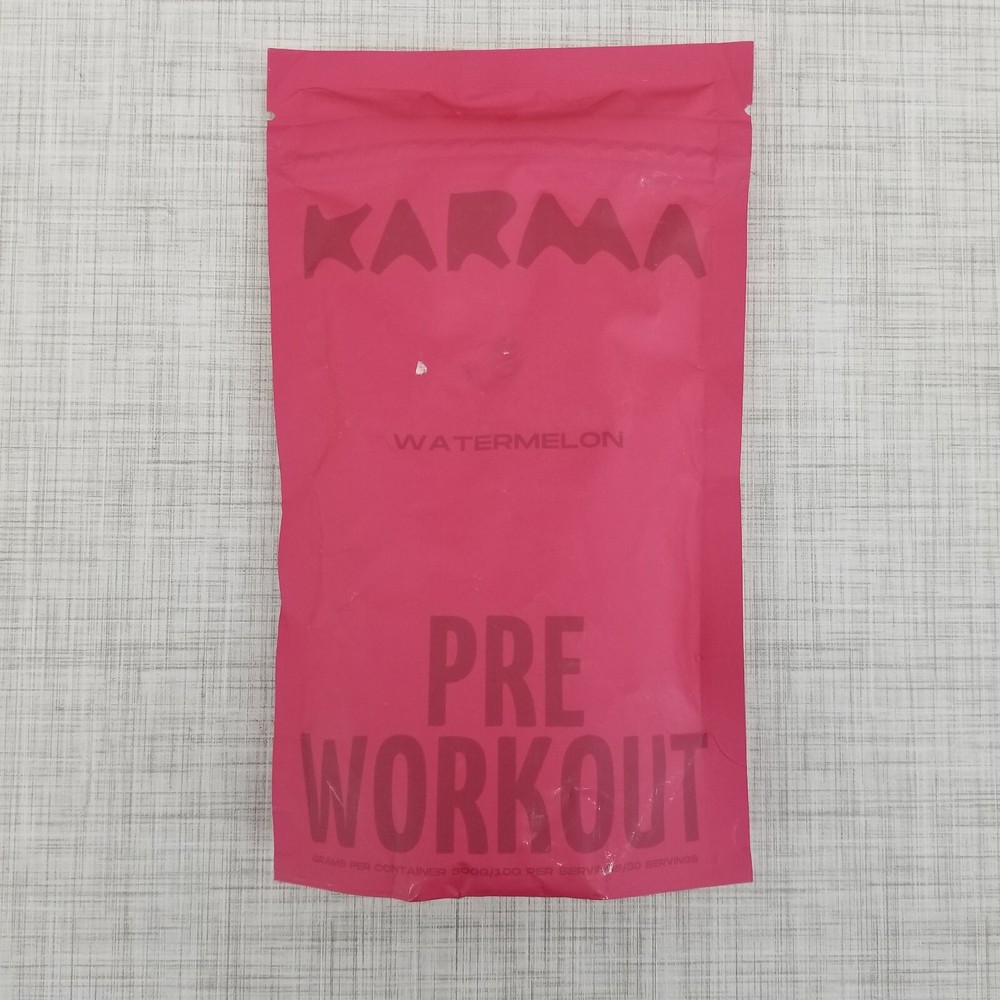 KARMA Pre Workout Watermelon Burst Drink Mix w/Caffeine Exp. 01/2026