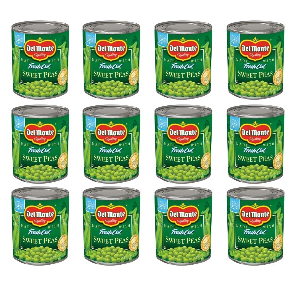 Canned Sweet Peas, 12 Pack of 8.5 oz Cans, Garden Vegetables, pantry staple