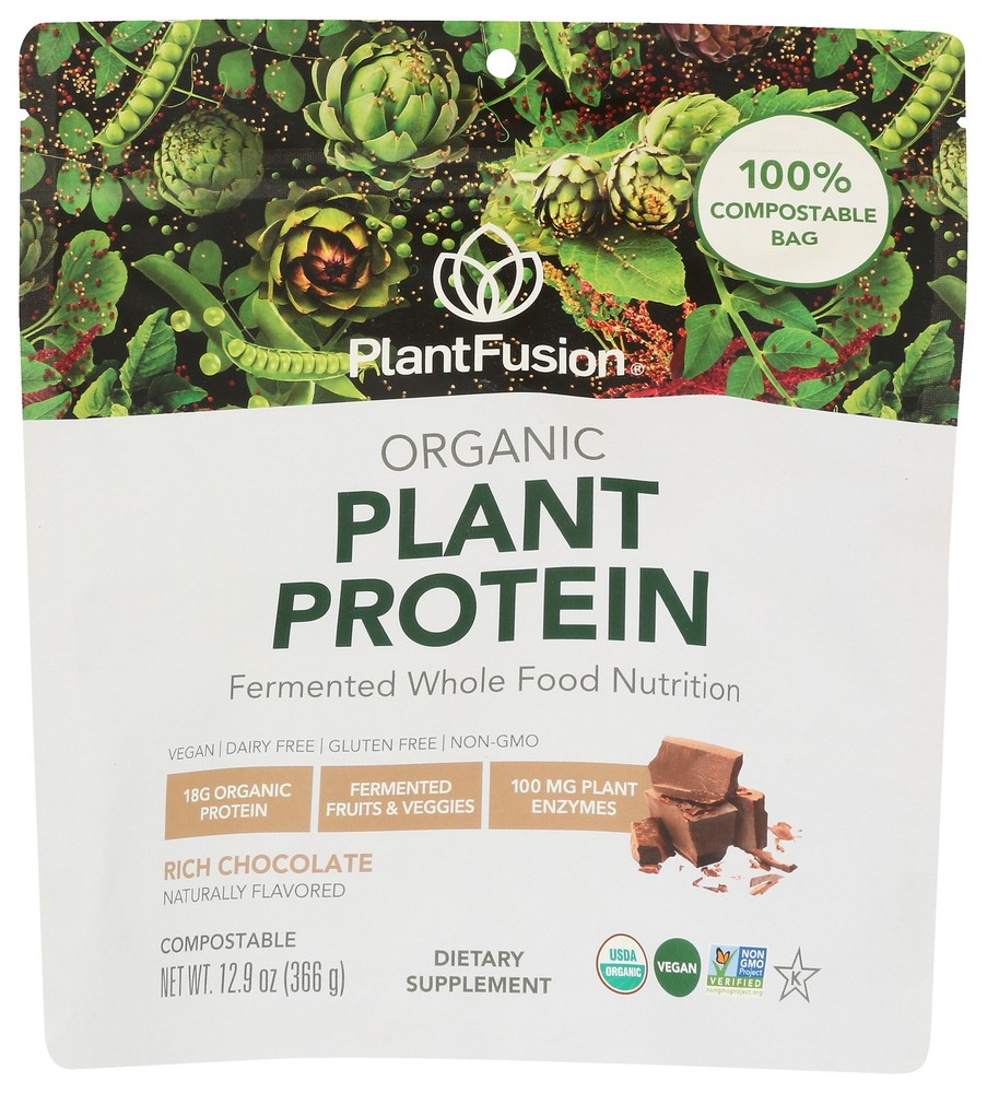Plantfusion Organic Chocolate Plant Protein Powder 18 Grams 1 Pack