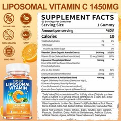 Liposomal Vitamin C Gummy for Adults: Organic Chewable Extra Strength Vitamin C