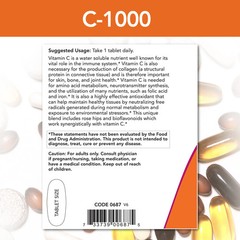 NOW Supplements – C-1000 With Rose Hips & Bioflavonoids 250 Tablets