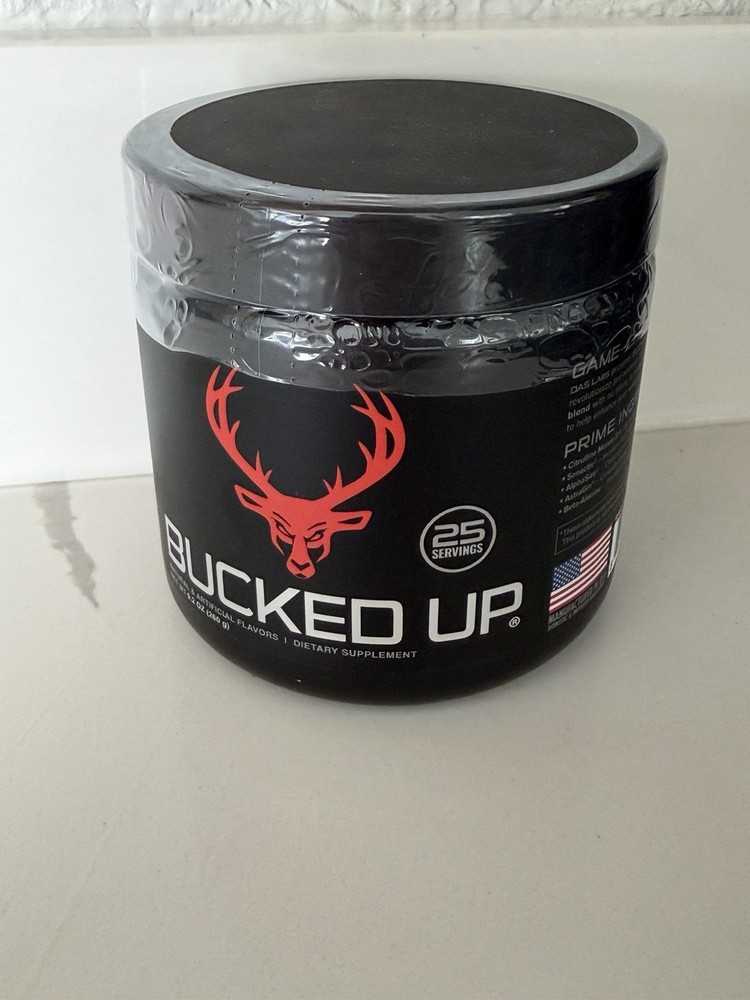 Bucked Up Pre-Workout Focus Stim Pump 25 Serv – Blood Raz : 9.2 oz exp 04/2027