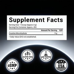 Pure Creatine Monohydrate Powder Micronized Unflavored 2.2lb 5lb 10lb Lot Sizes