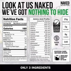 NAKED Chocolate Whey 1LB – All Natural Grass Fed 1 Pound (Pack of 1)