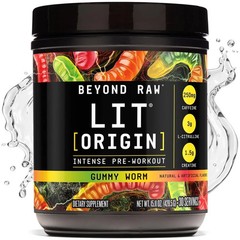 Beyond Raw LIT Origin Pre Workout Powder, Gummy Worm, for Men & Women, Energy
