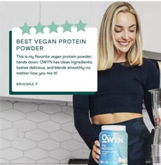 OWYN Only What You Need Plant-Based Protein , Smooth Vanilla, 1.05 lbs