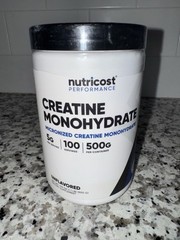 Nutricost Creatine Monohydrate Micronized Powder 100 Servings BB 1/27