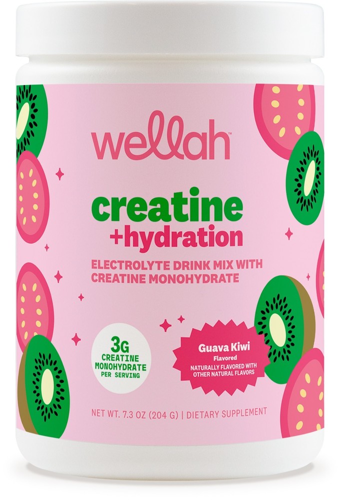 Wellah Creatine + Hydration Powder (Guava Kiwi) 30 Servings – Electrolyte Drink