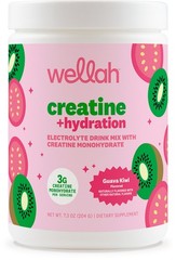 Wellah Creatine + Hydration Powder (Guava Kiwi) 30 Servings – Electrolyte Drink