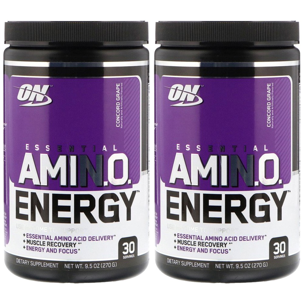Optimum Nutrition, (2 Pack) Essential Amin.O. Energy, Concord Grape, 9.5 oz (270