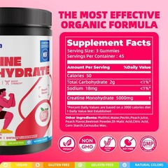 Creatine Monohydrate Gummies 5g, Pre-Workout Energy & Muscle Growth Support