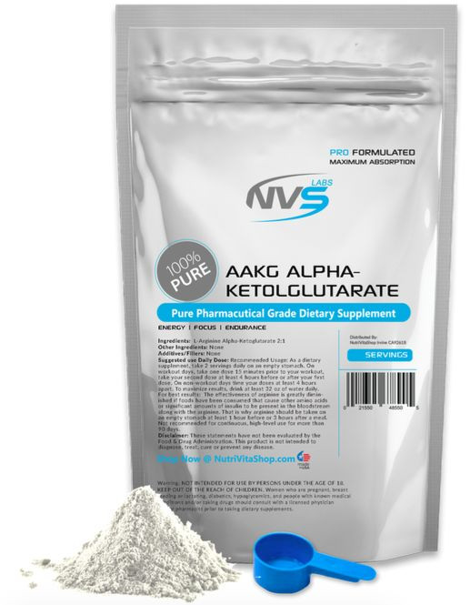 2X 250g (500g 1.1lb) NVS LABS 100% AAKG L-ARGININE ALPHA-KETOGLUTARATE USP