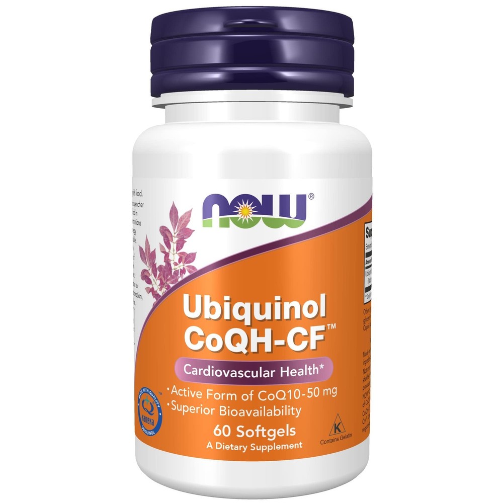 NOW Foods Supplements, Ubiquinol CoQH-CF™ 60 Count (Pack of 1), Amber Fill