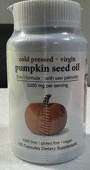 Pumpkin Seed Oil Saw Palmetto 3000mg 120 capsules Cold Press Virgin Oil