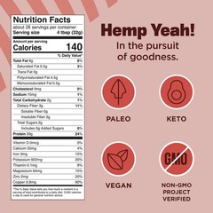 Manitoba Harvest Hemp Yeah Organic Max Protein Powder Unsweetened 32Oz 20G