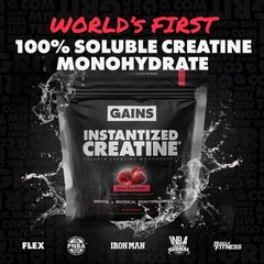 Gains in Bulk Instantized Creatine Monohydrate for Women and Men, Soluble Pre…