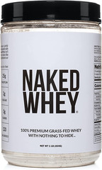 Naked WHEY 1LB – Only 1 Ingredient, 100% Grass Fed Whey Protein Powder from I…