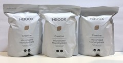 3 Pack HBOOX Creatine Monohydrate 30 Stick Packs 8g Exp 10/2027 90 Total Sticks.