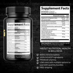 Strong Flow- Bodybuilding & Men’s Health Support- 5 Bottles- 450 Capsules