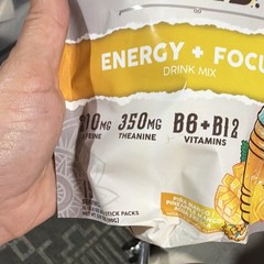 Salud Energy + Focus Drink Mix Piña Mango, Vegan Gluten-Free, 15 Servings
