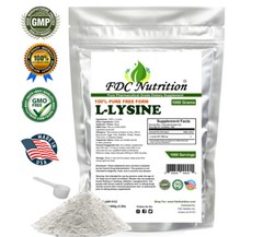 1000g (2.2 lb) L-LYSINE HCL PURE POWDER US PHARMACEUTICAL GRADE KOSHER