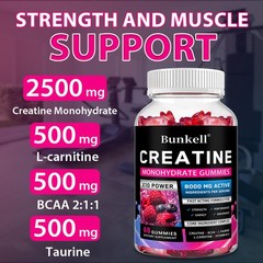 Creatine Monohydrate 2500mg- 60 Gummies – Performance – Sports Fitness Training