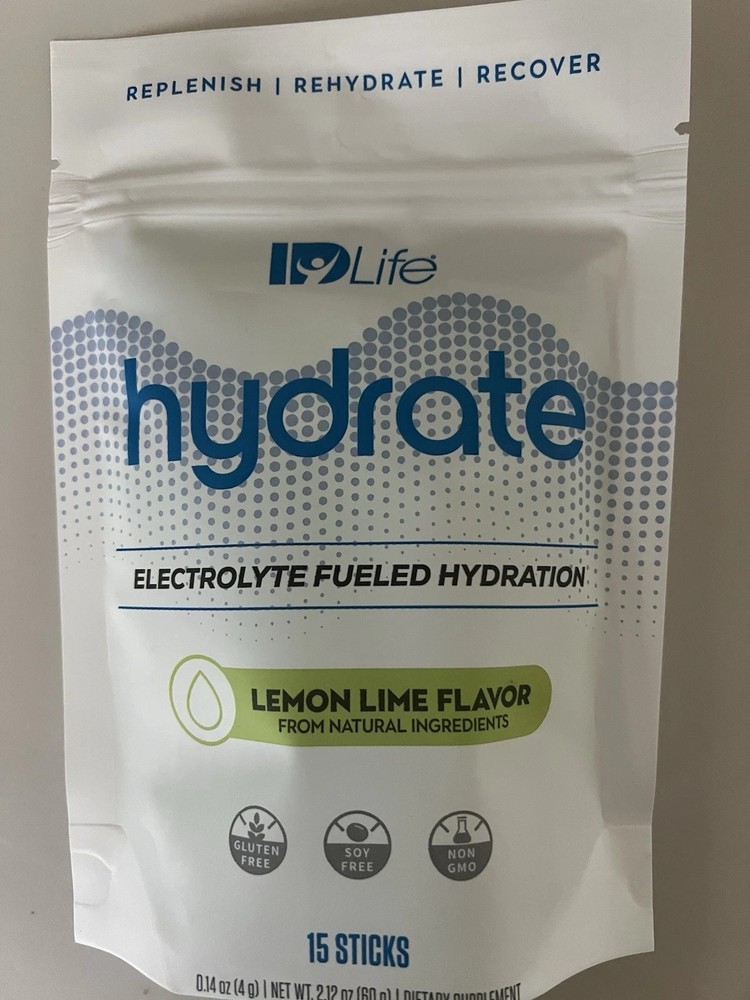 IDLife Hydrate Lemon Lime Electrolyte Hydration 15 Sticks – New! ID Life