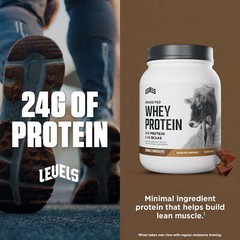Levels Grass Fed Whey Protein Powder, No Artificials, Double Chocolate 1.48LB
