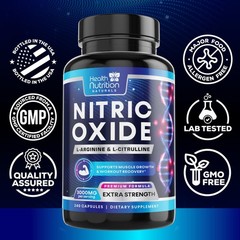 Extra Strength Nitric Oxide Booster – 3X Strength L-Arginine AKG & Citrulline Ma