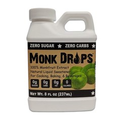 Monk Drops – 100% Monkfruit Liquid Sweetener, Zero 8 Fl Oz (Pack of 1)