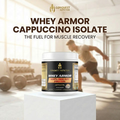Conquest Whey Armor 100% Whey Isolate Protein Cappuccino 1lb Muscle Recovery