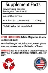 Pure Acai Berry Juice – Acai Berry Extract 1200mg – Energy Booster Pills 2B