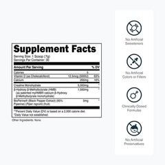 Creatine HMB – Creatine Monohydrate Powder with HMB for Muscle Growth, Increa…