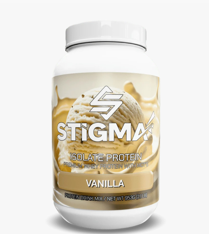 STIGMA Protein Isolate Whey Powder Vanilla 27 Servings 25g Protein Zero Sugar