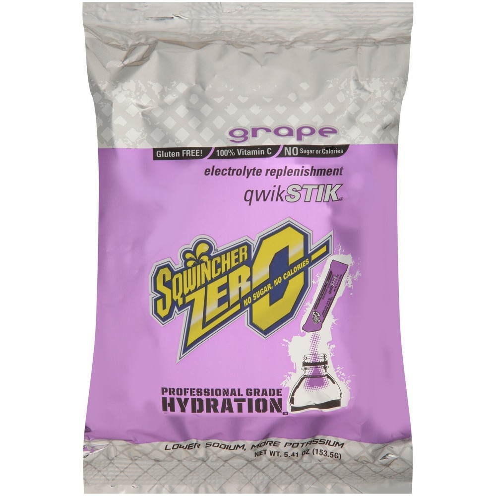 Sqwincher Zero Qwik Stik Sugar Free Electrolyte Hydration Drink Mix GRAPE 50/BG