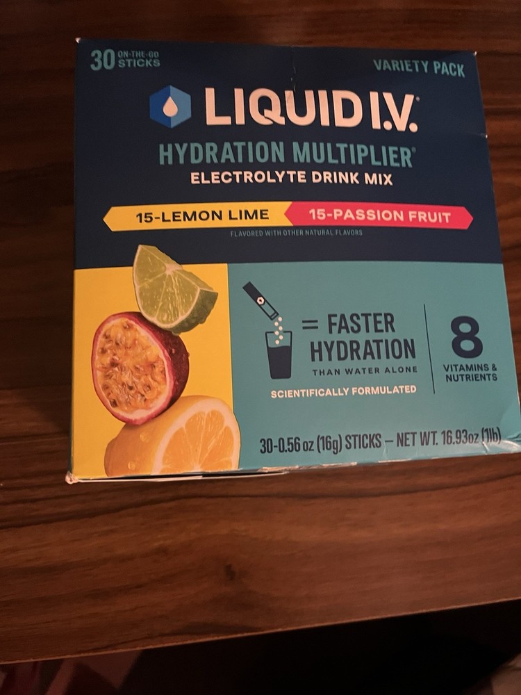 Liquid I.V. Hydration Multiplier Variety Pack 30 Sticks Lemon Lime Passion