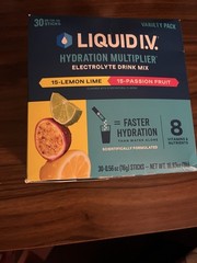 Liquid I.V. Hydration Multiplier Variety Pack 30 Sticks Lemon Lime Passion